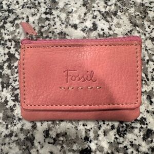 Fossil Pink Leather ID Holder